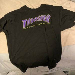 Thrasher Black and Purple, Green Shirt
